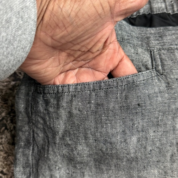 J. Jill Love Linen wide leg crop side zip black gray linen pants sz 2X - Picture 4 of 12